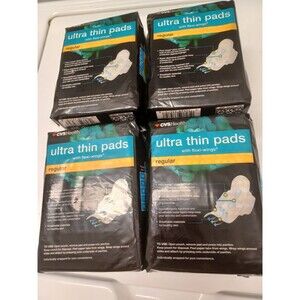 Lot Of 4 CVS Ultra Thin Pads With flexi-wings Regular 22Count Each Pkg NIB